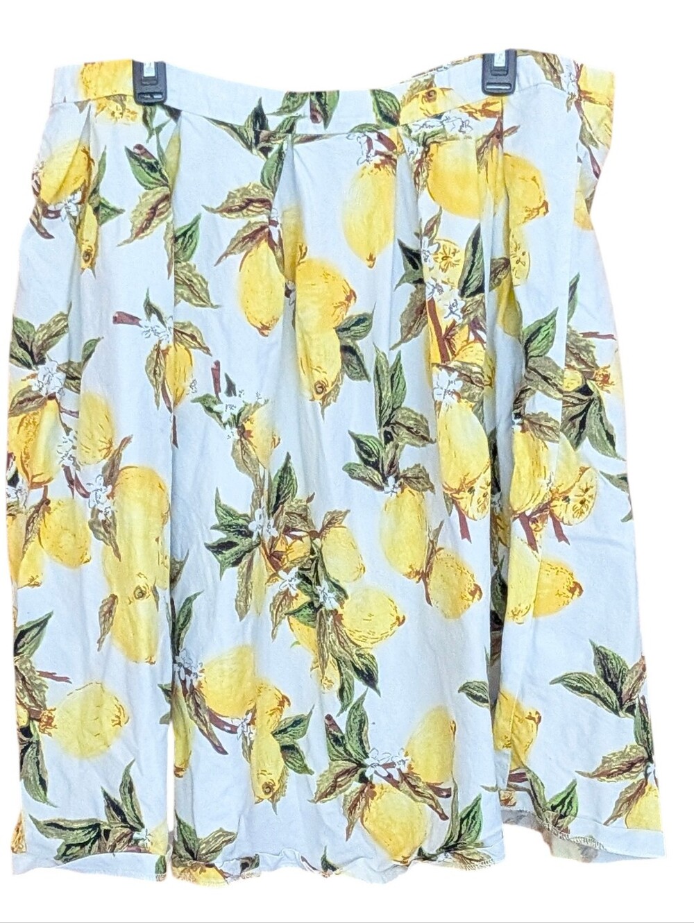 Lindy Bop Yellow Lemon Print A-Line Skirt Midi 14 Summer Cottagecore Fun Novelty